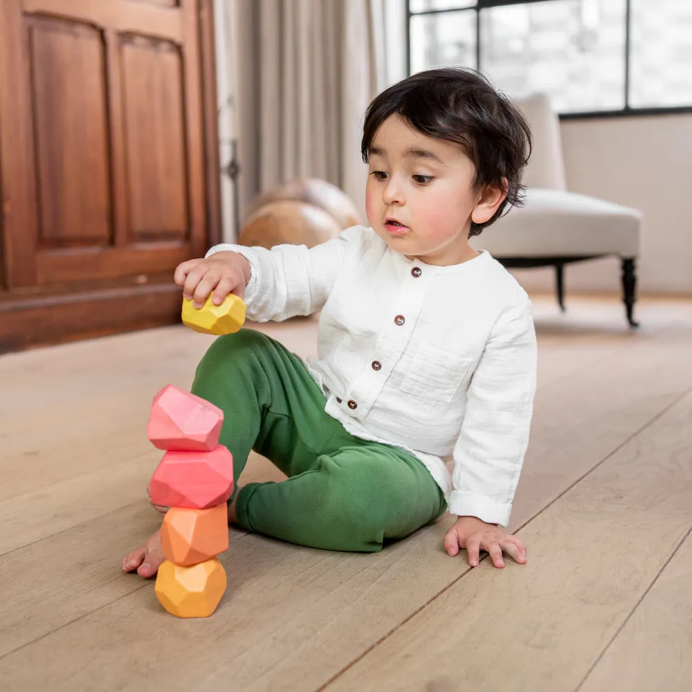 Solid Wood Stacking Boulders from The Free Spirit Play Kit